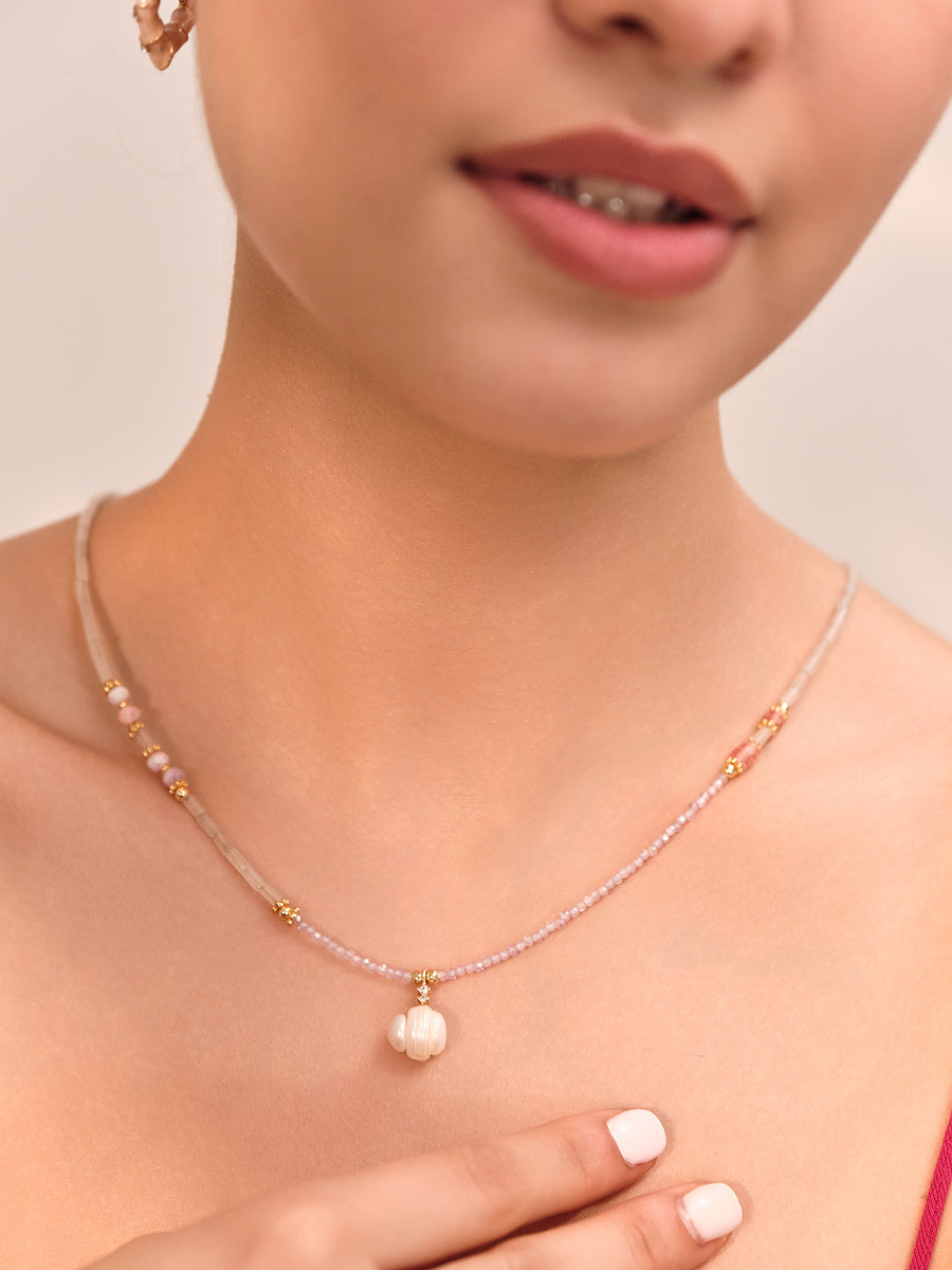 Pearl Glow Beaded Necklace