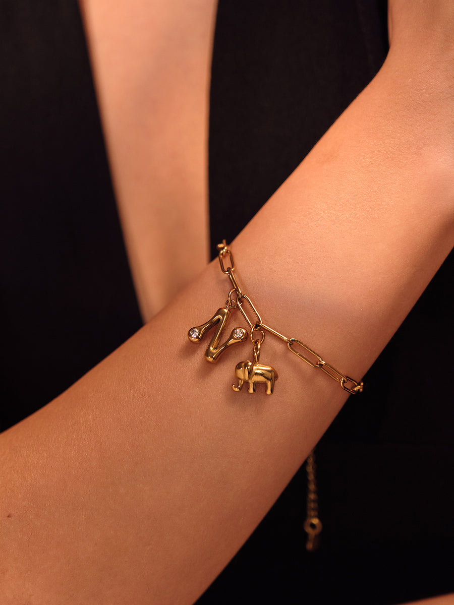 Golden Safari Charm Bracelet