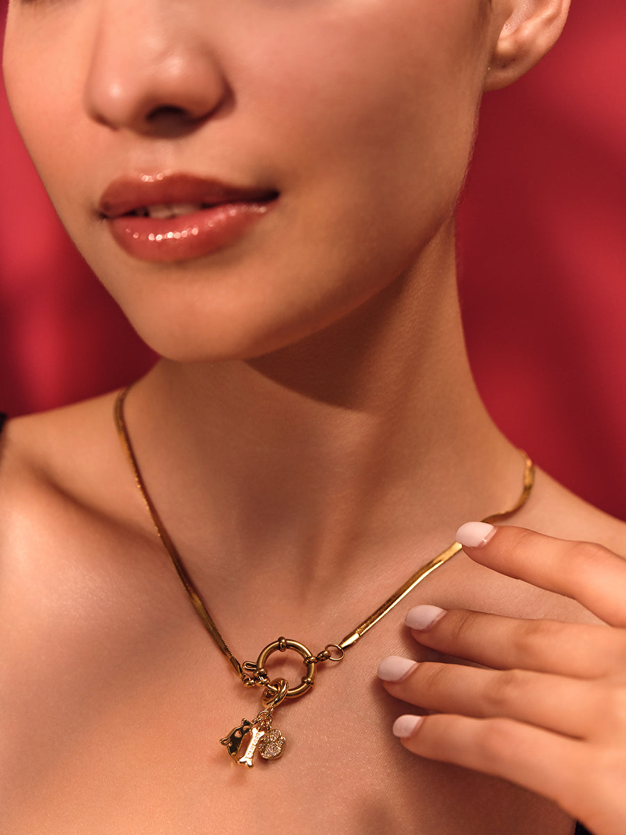 Golden Charm Loop Necklace