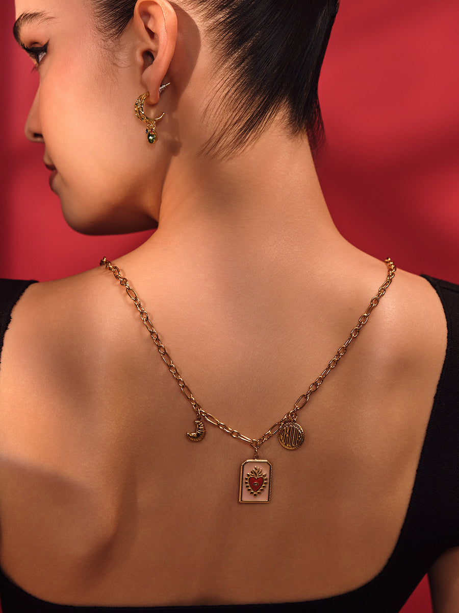 Sacred Heart Charm Necklace