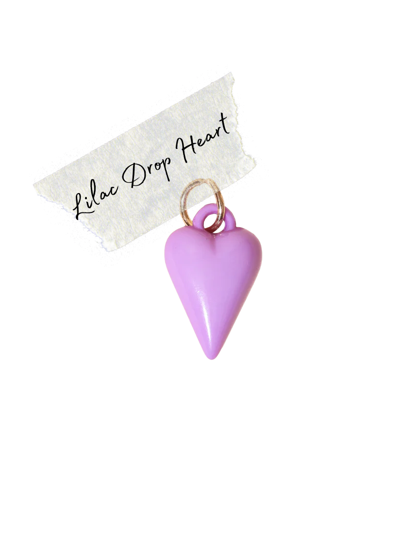 Lilac Drop Heart Charm – Label Dunne