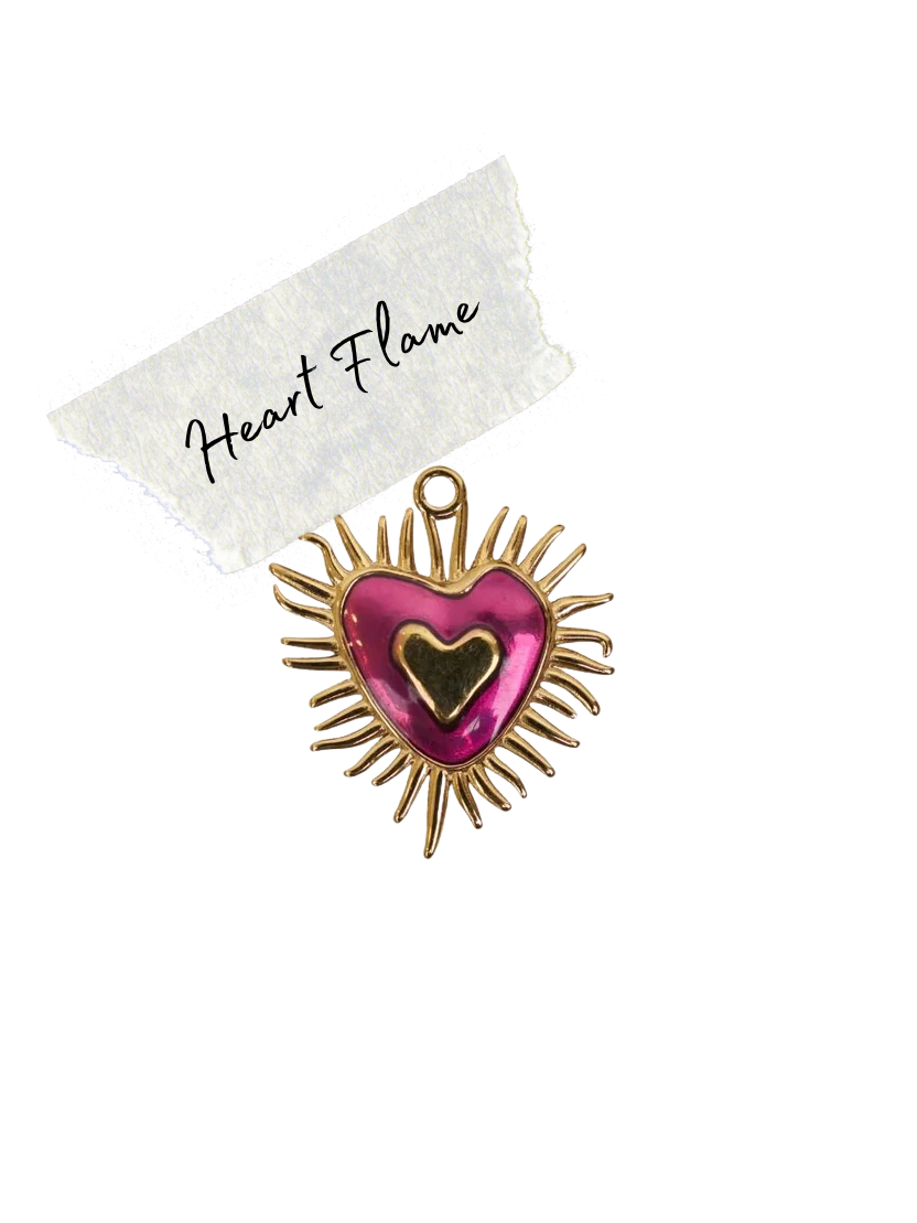 Radiant Heart Flame Charm