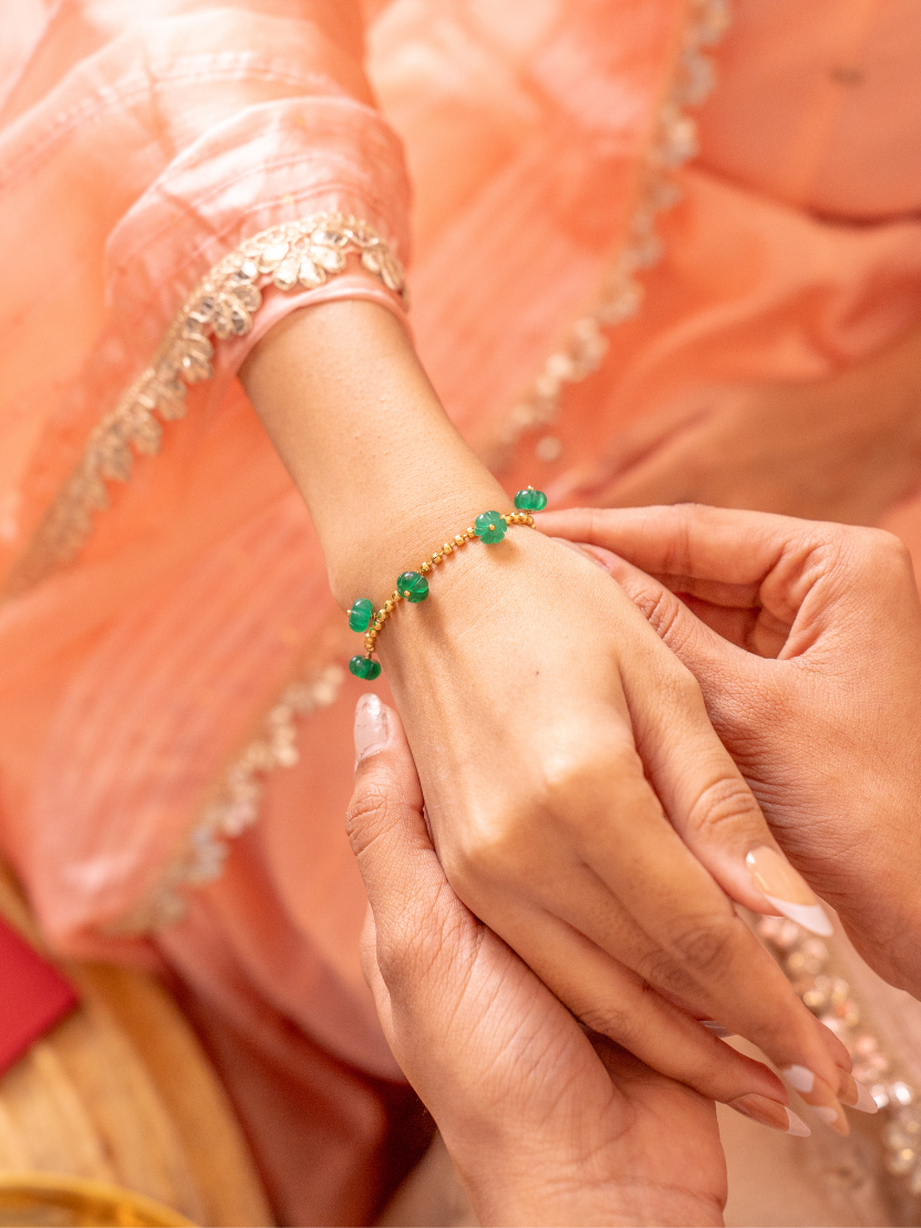 Emerald Onyx Sister Bracelet Rakhi