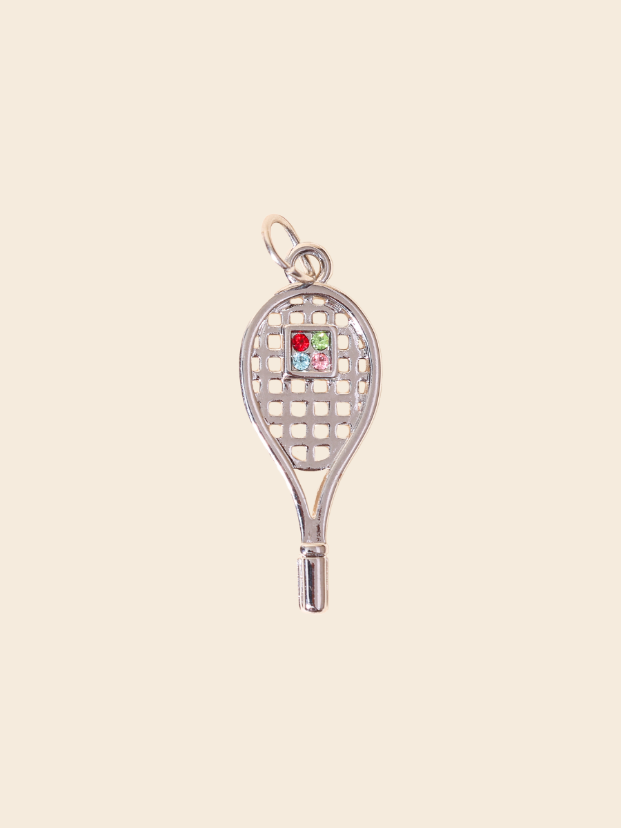 Silver Tennis Spark Charm