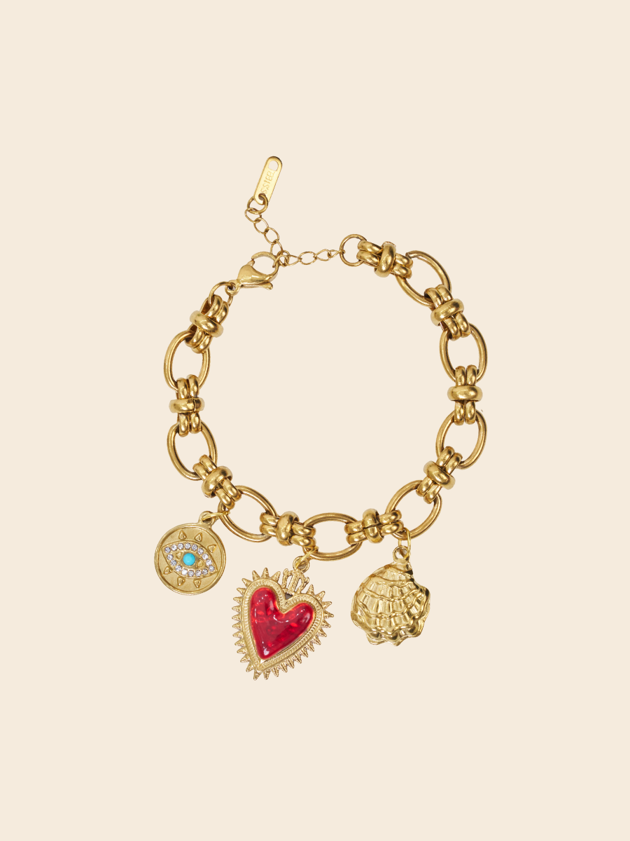 Royal Flame Heart Charm