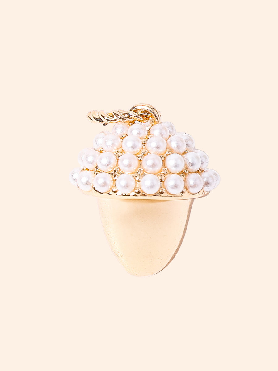 Pearl Acorn Charm