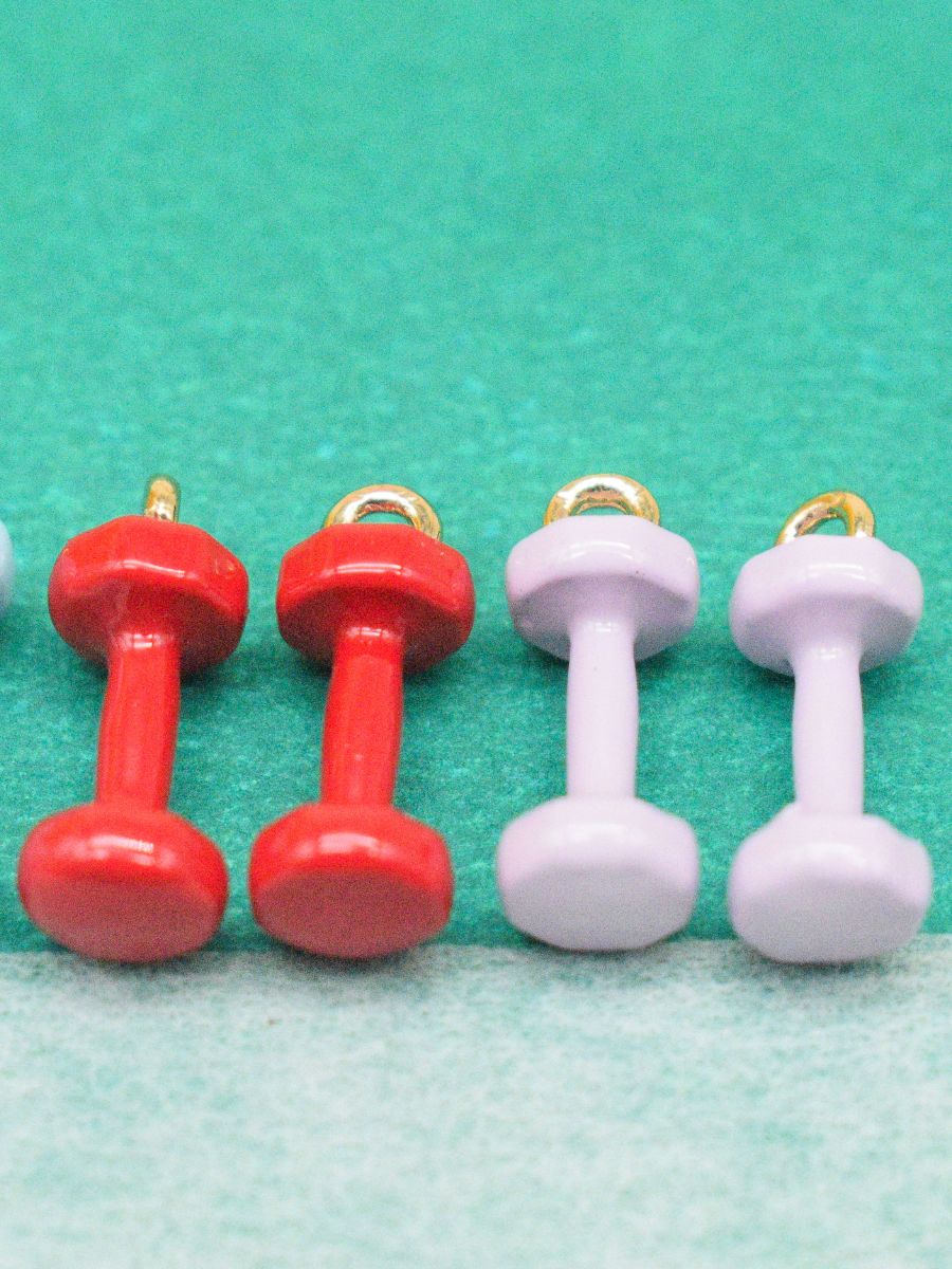 Purple Strength Dumbbell Charm
