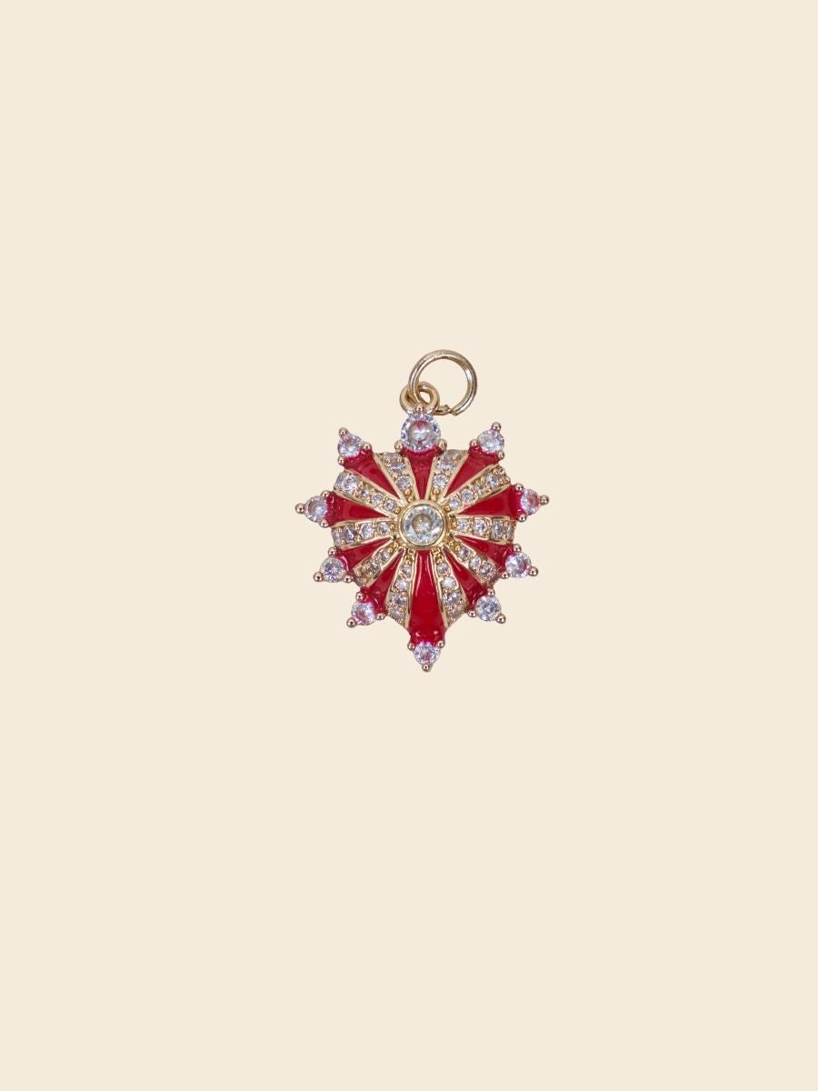 Radiant Ruby Starburst Charm