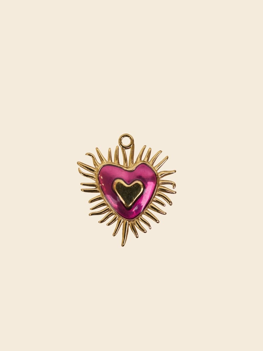 Radiant Heart Flame Charm