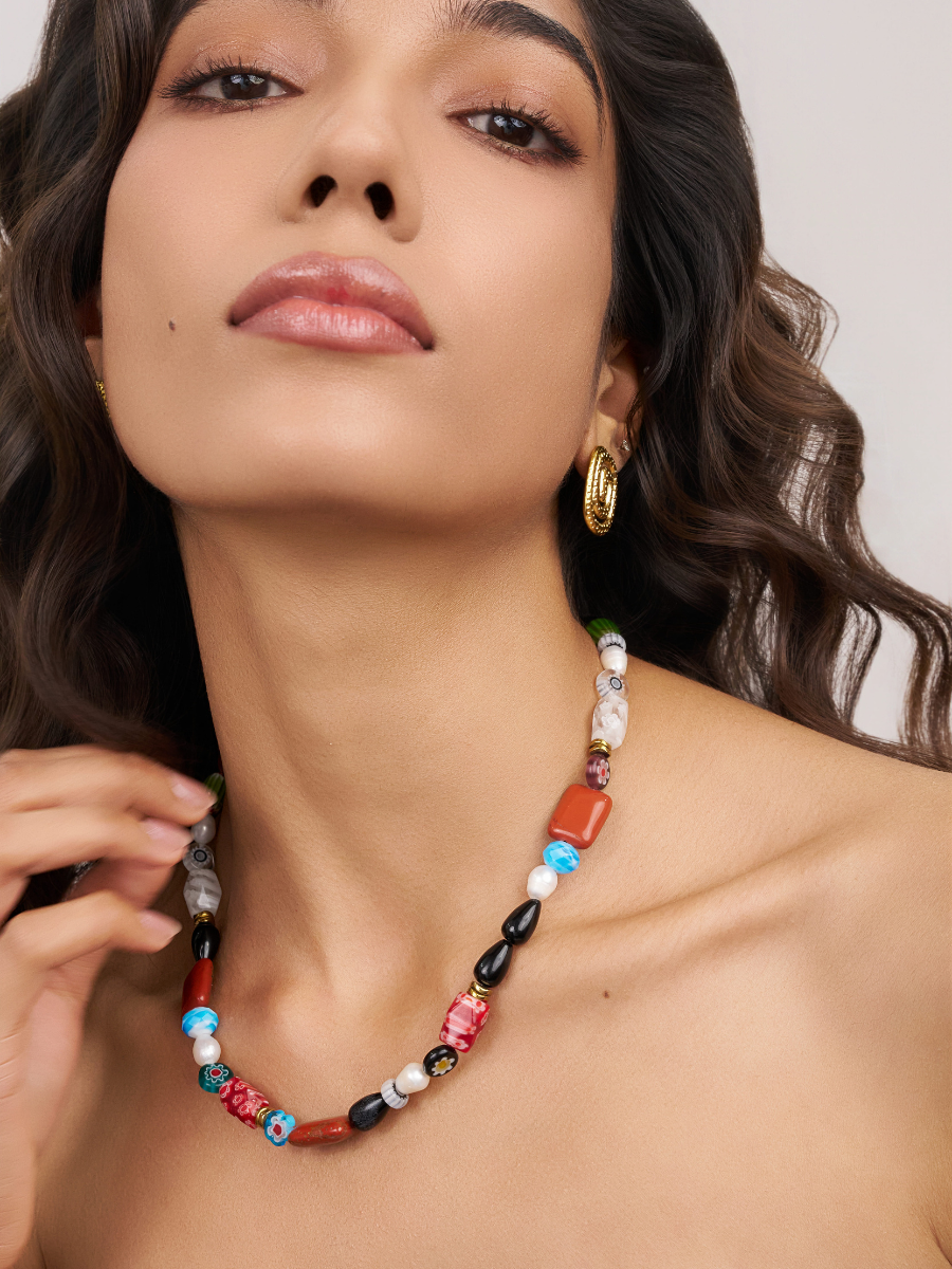 Carnival Mosaic Bead Necklace