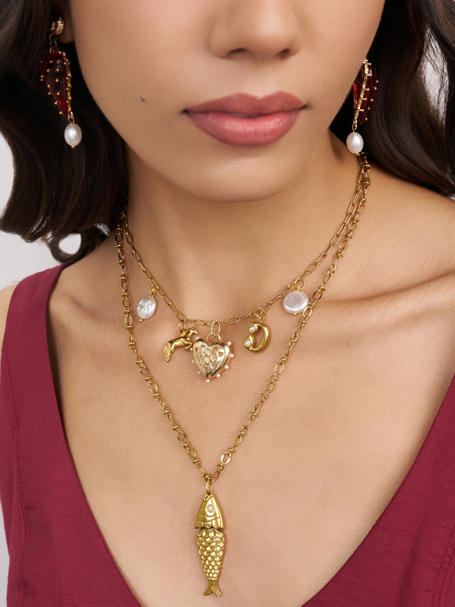 Heirloom Heart Initial Charm Choker