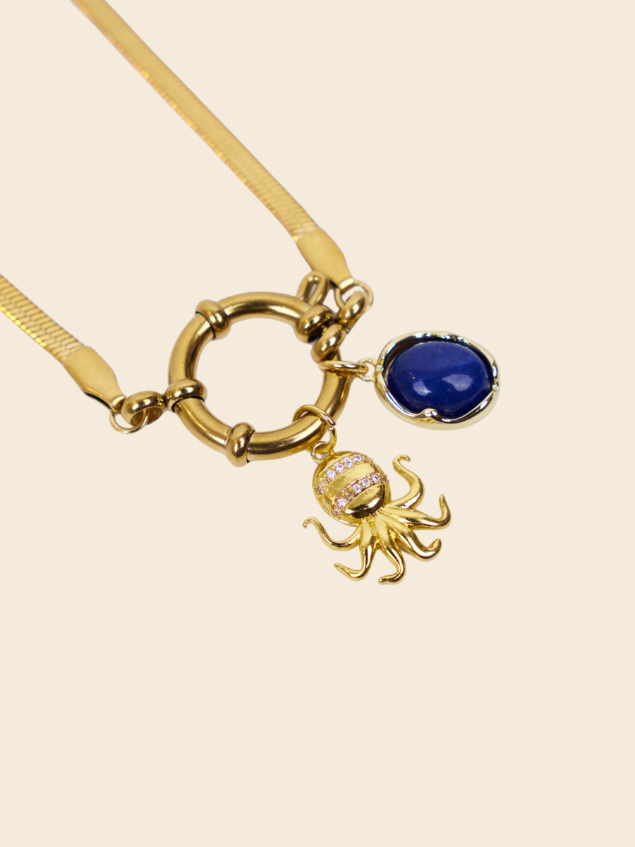 Stoned octopus charm