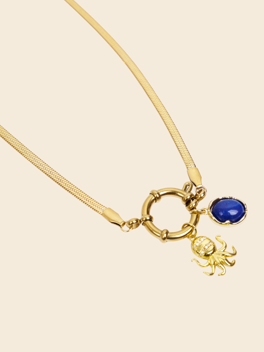 Stoned octopus charm