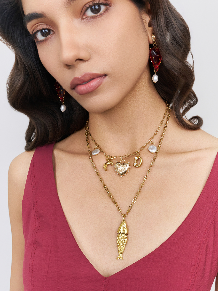 Heirloom Heart Initial Charm Choker