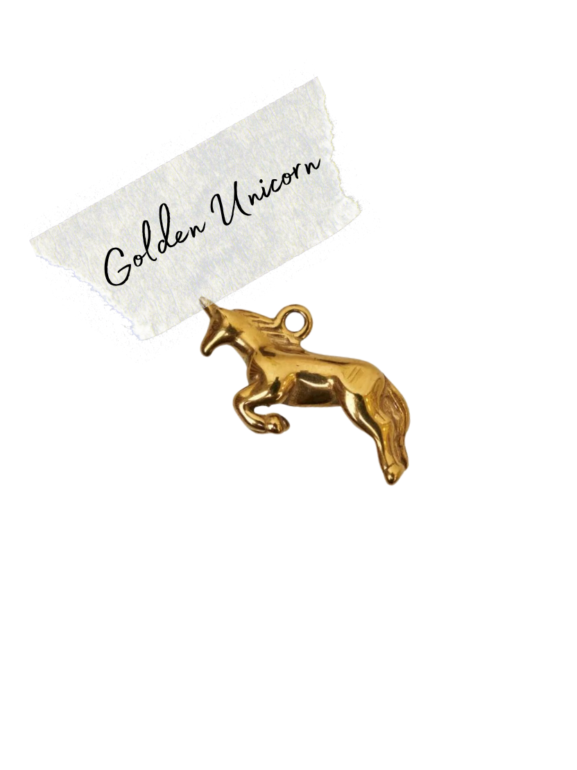 Golden Unicorn Charm