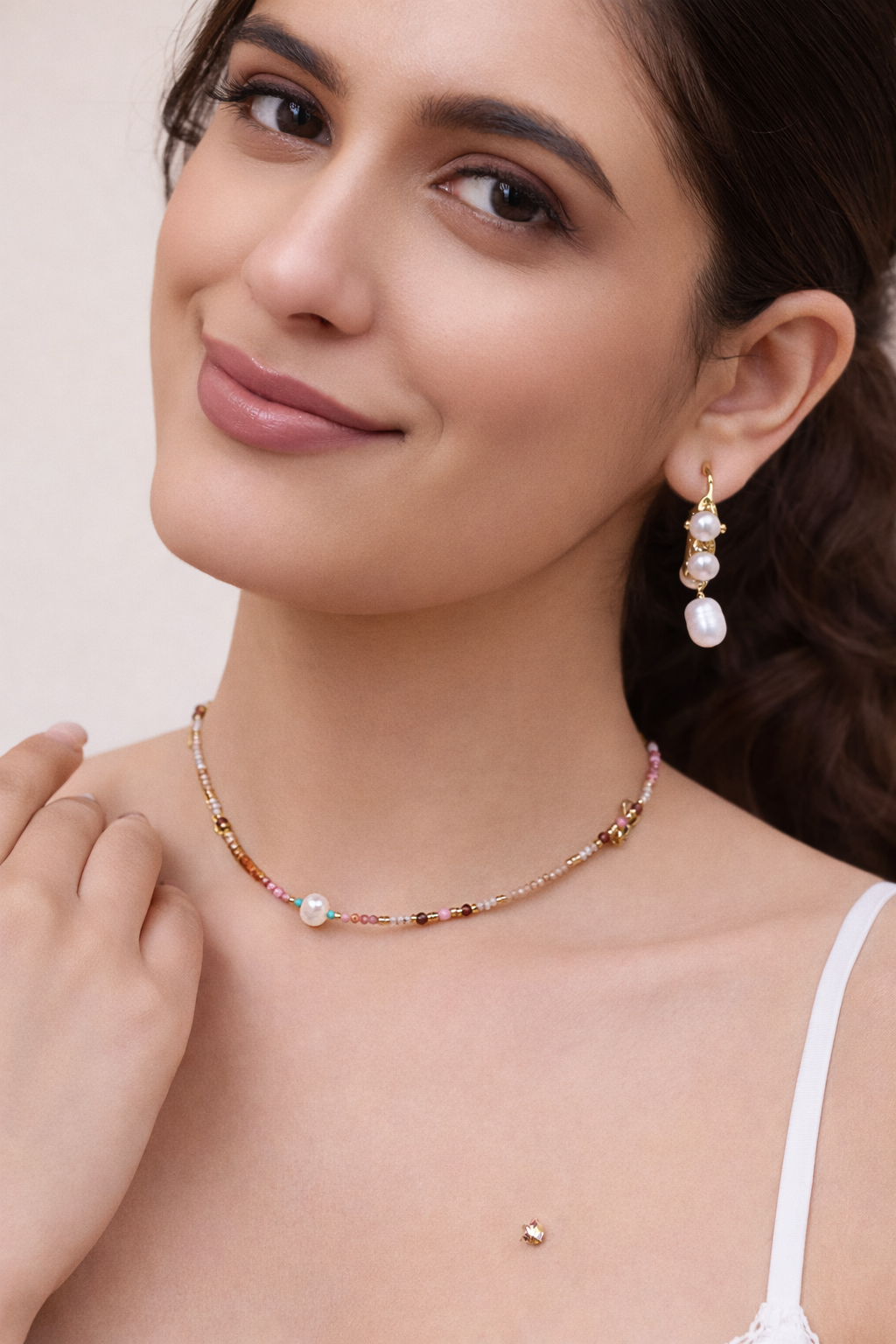 Blush pearl necklace