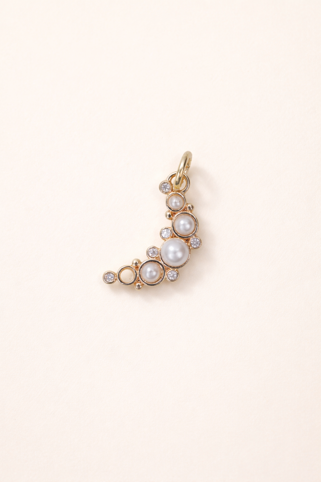 Crescent Pearl Moon Charm