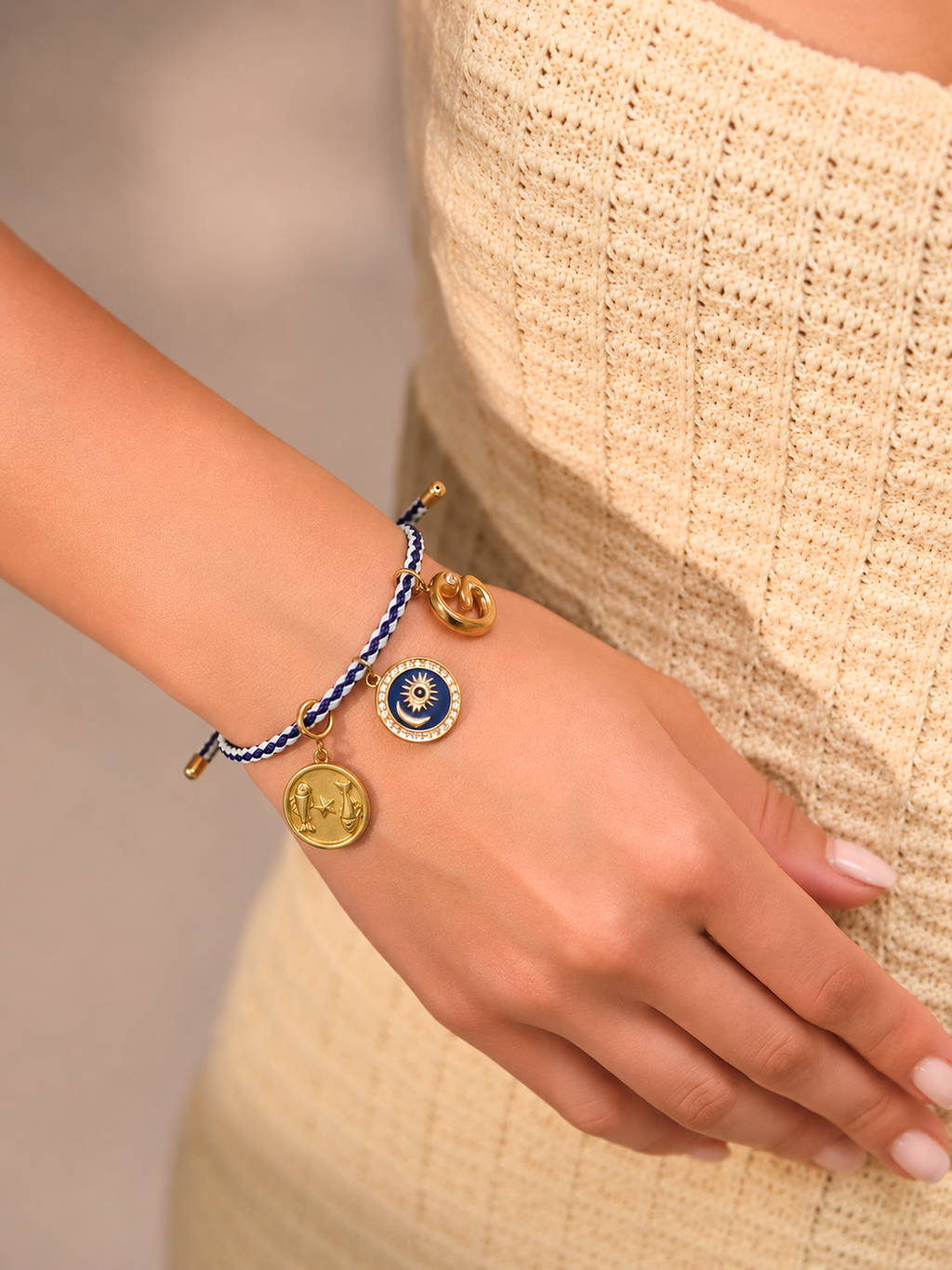 Nautical Evil Eye Cord Bracelet
