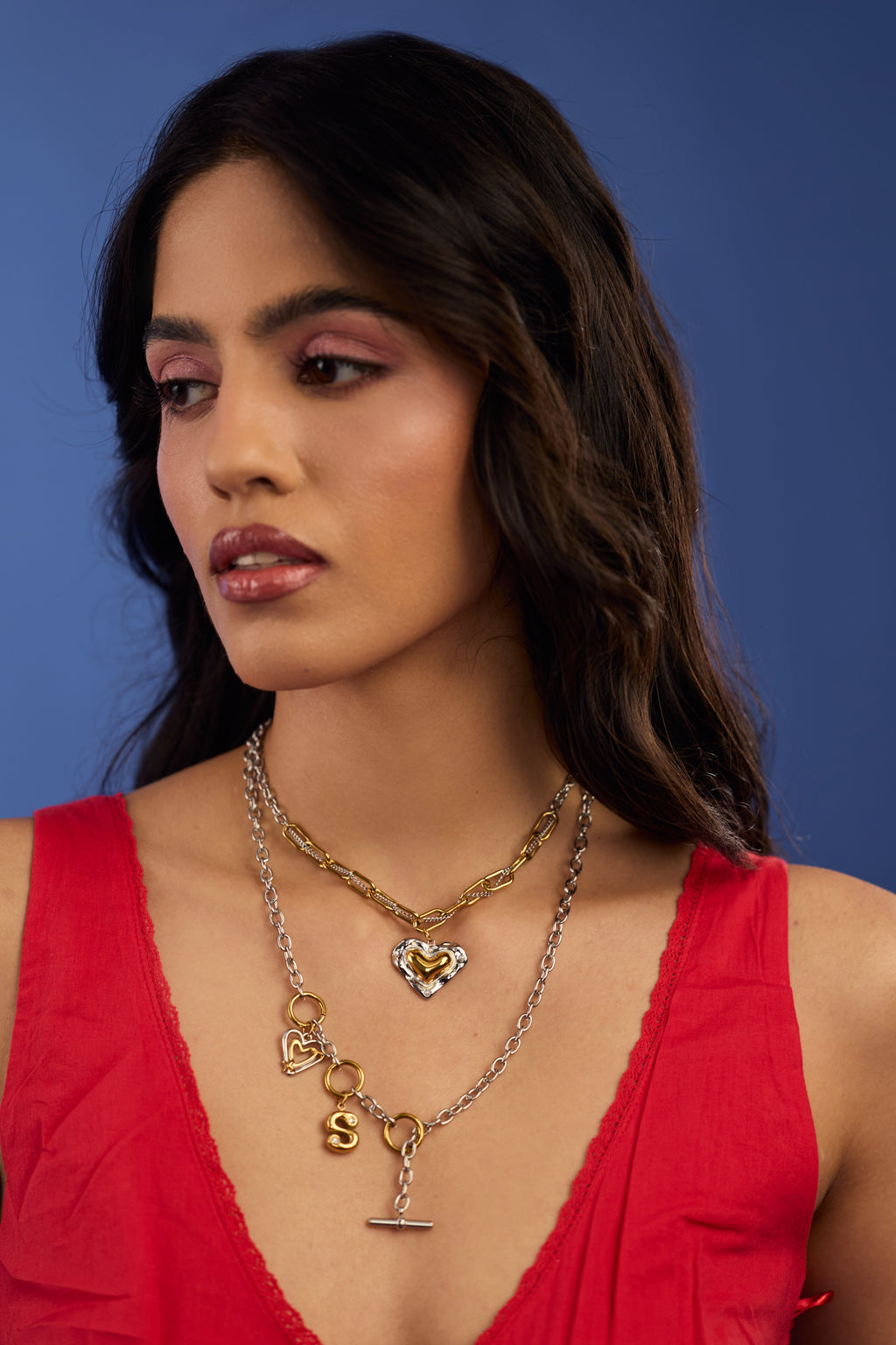 Two-Tone Crystal Link Necklace