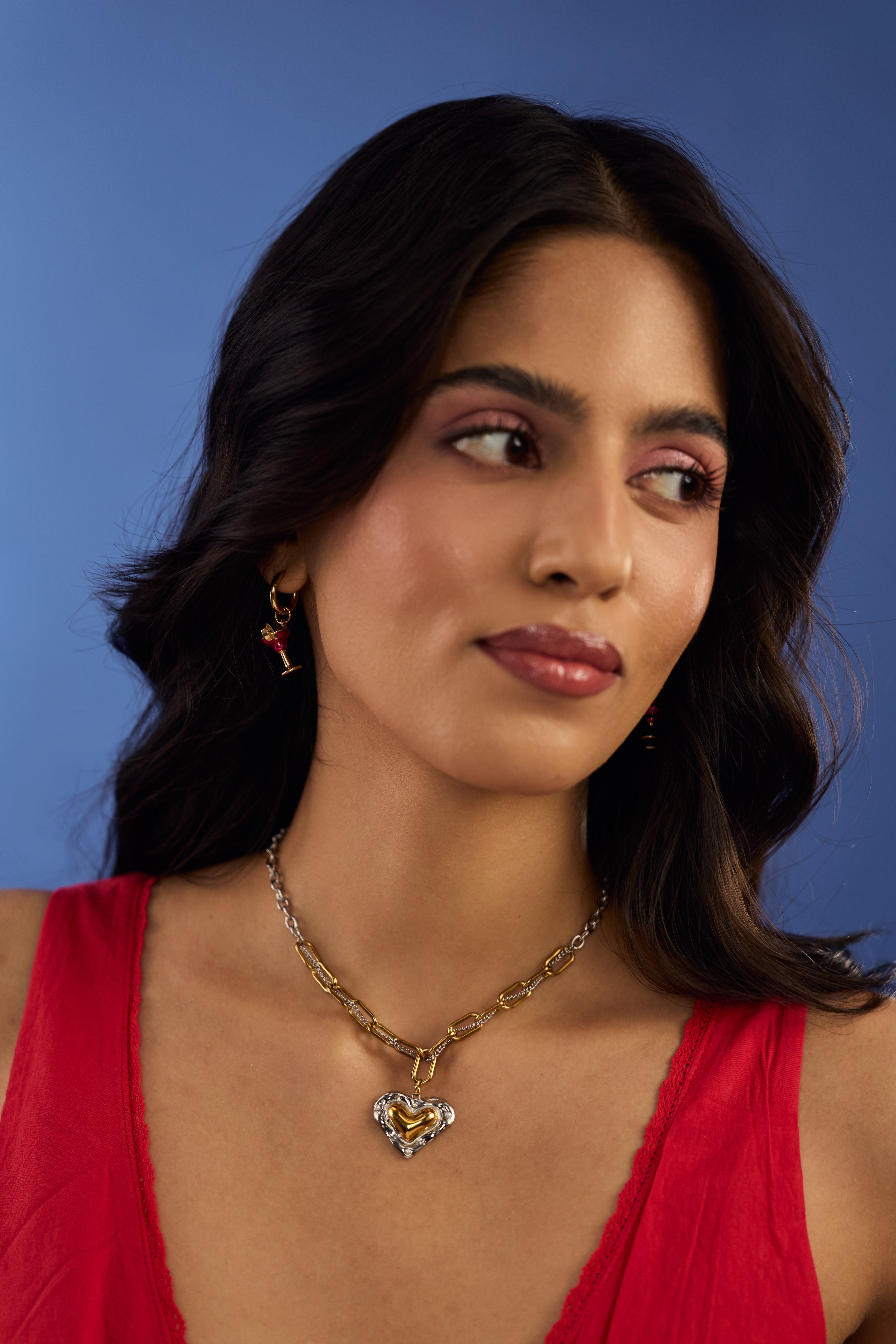 Two-Tone Crystal Link Necklace