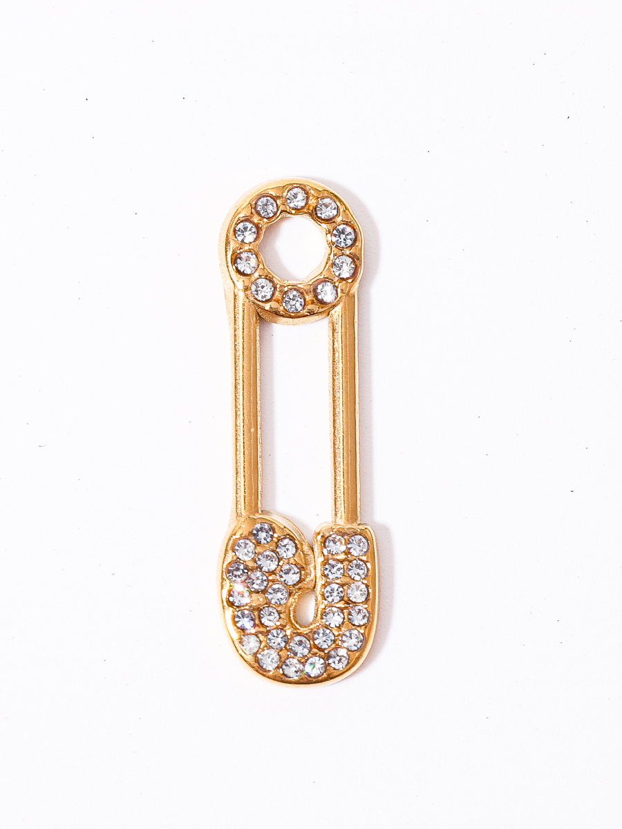 Crystal Safety Pin Charm