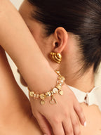 Golden Heart Charm Bracelet