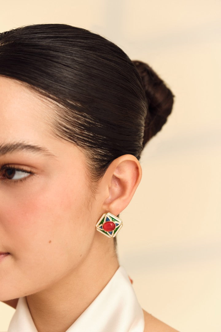 Crimson Gem Studs