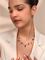 Blue Pearl Charm Necklace