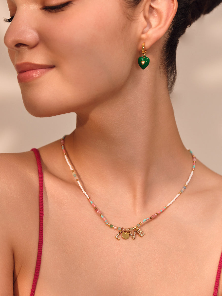 LOVE Beaded Charm Necklace