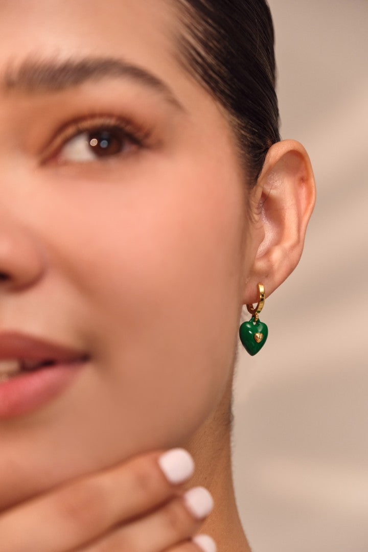 Verde Charm Hoops