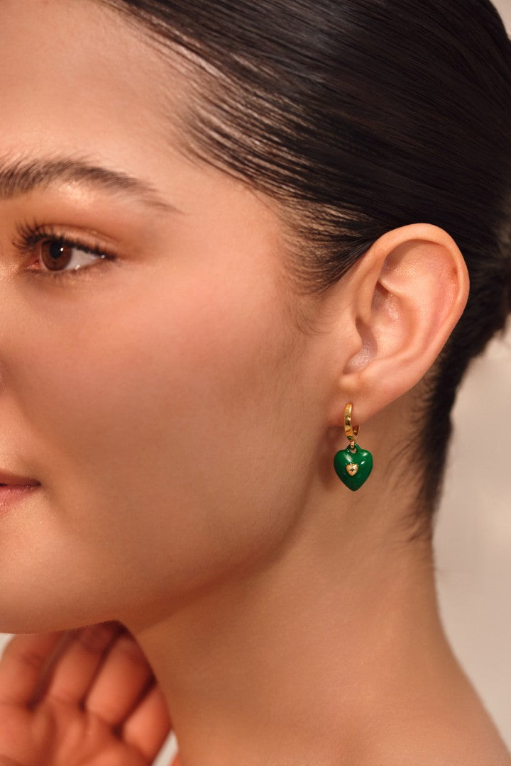 Verde Charm Hoops