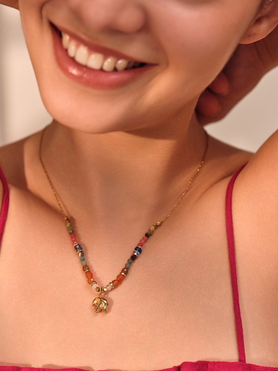 Elephant Charm Beaded Necklace