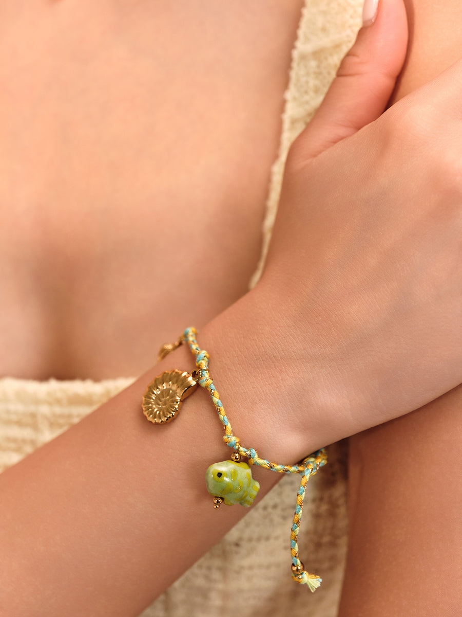 Golden Ammonite Cord Bracelet