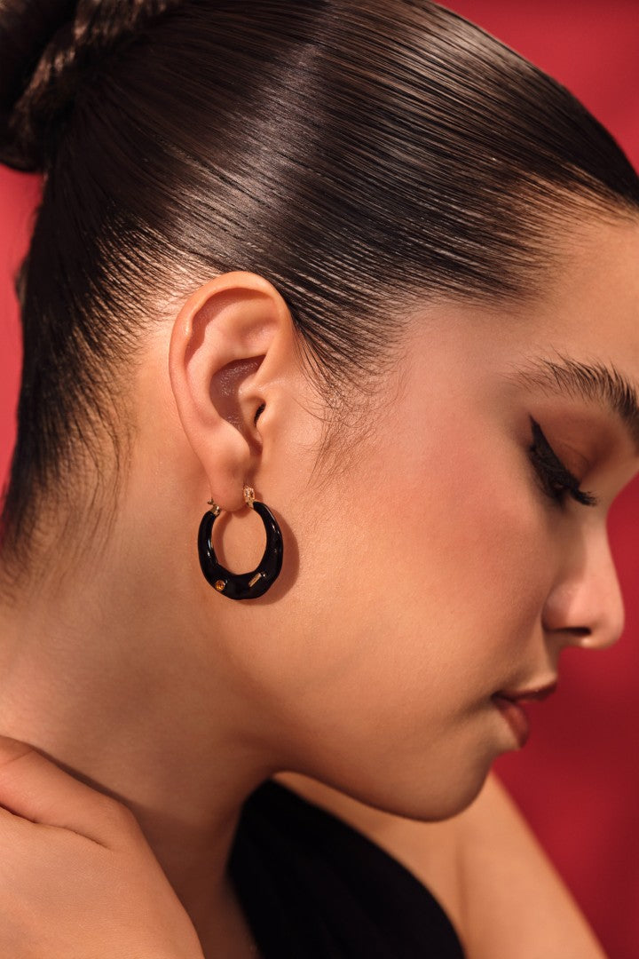 Crimson Bloom Hoops