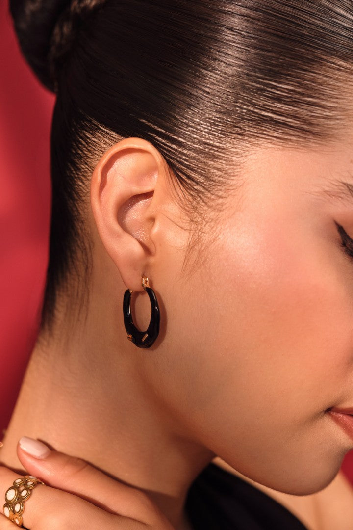 Crimson Bloom Hoops