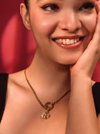 Golden Charm Loop Necklace
