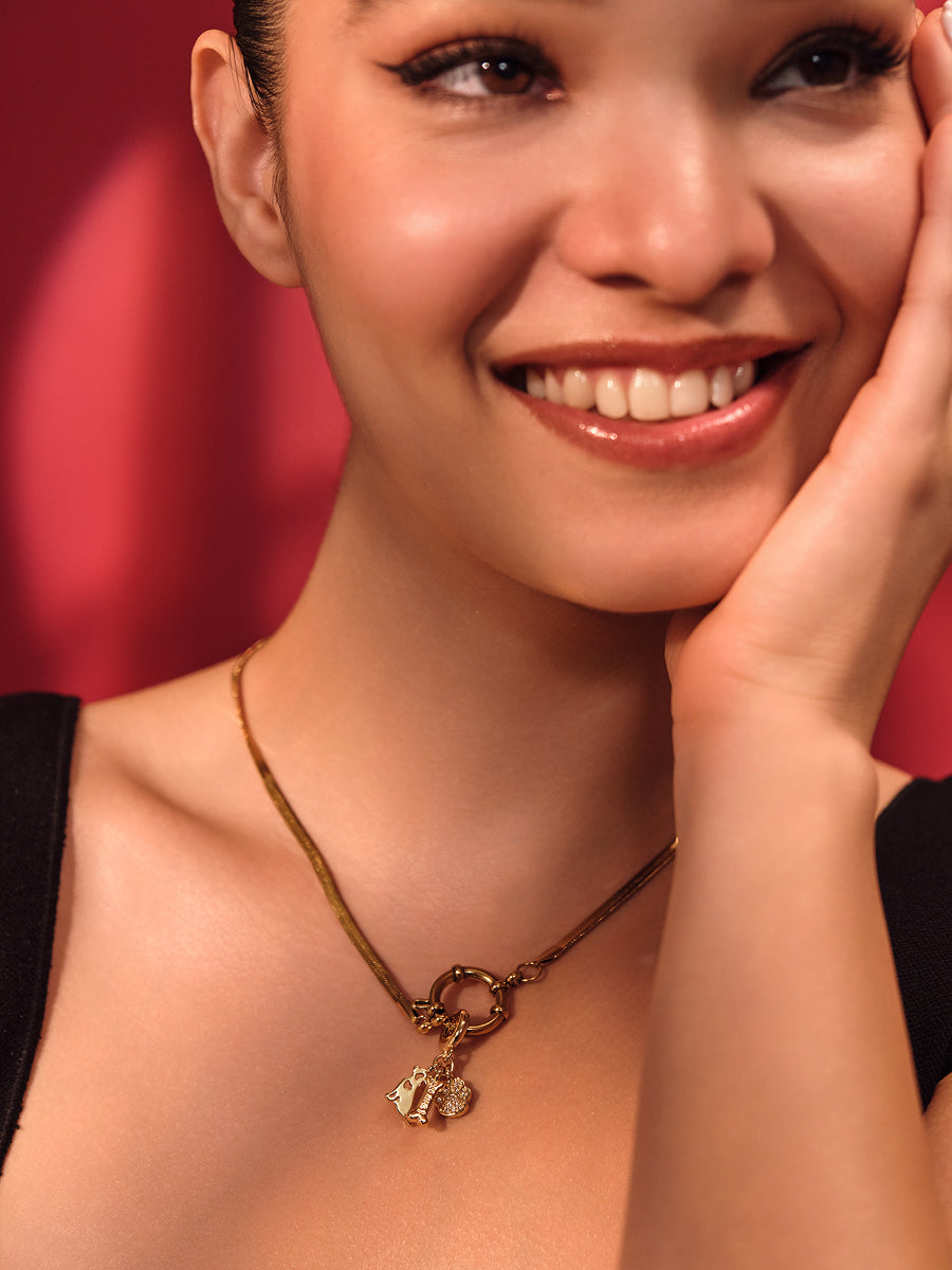 Golden Charm Loop Necklace