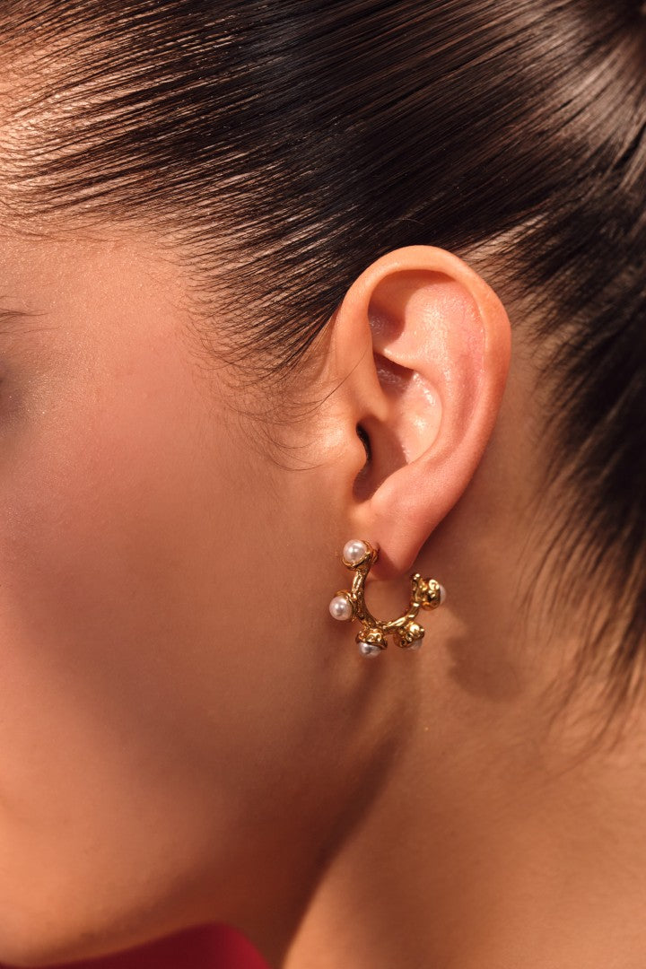 Cascade Pearl Hoops