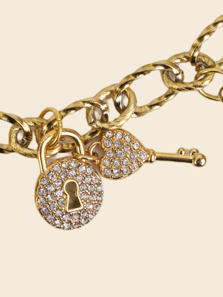 Heart & Key Lock Charm