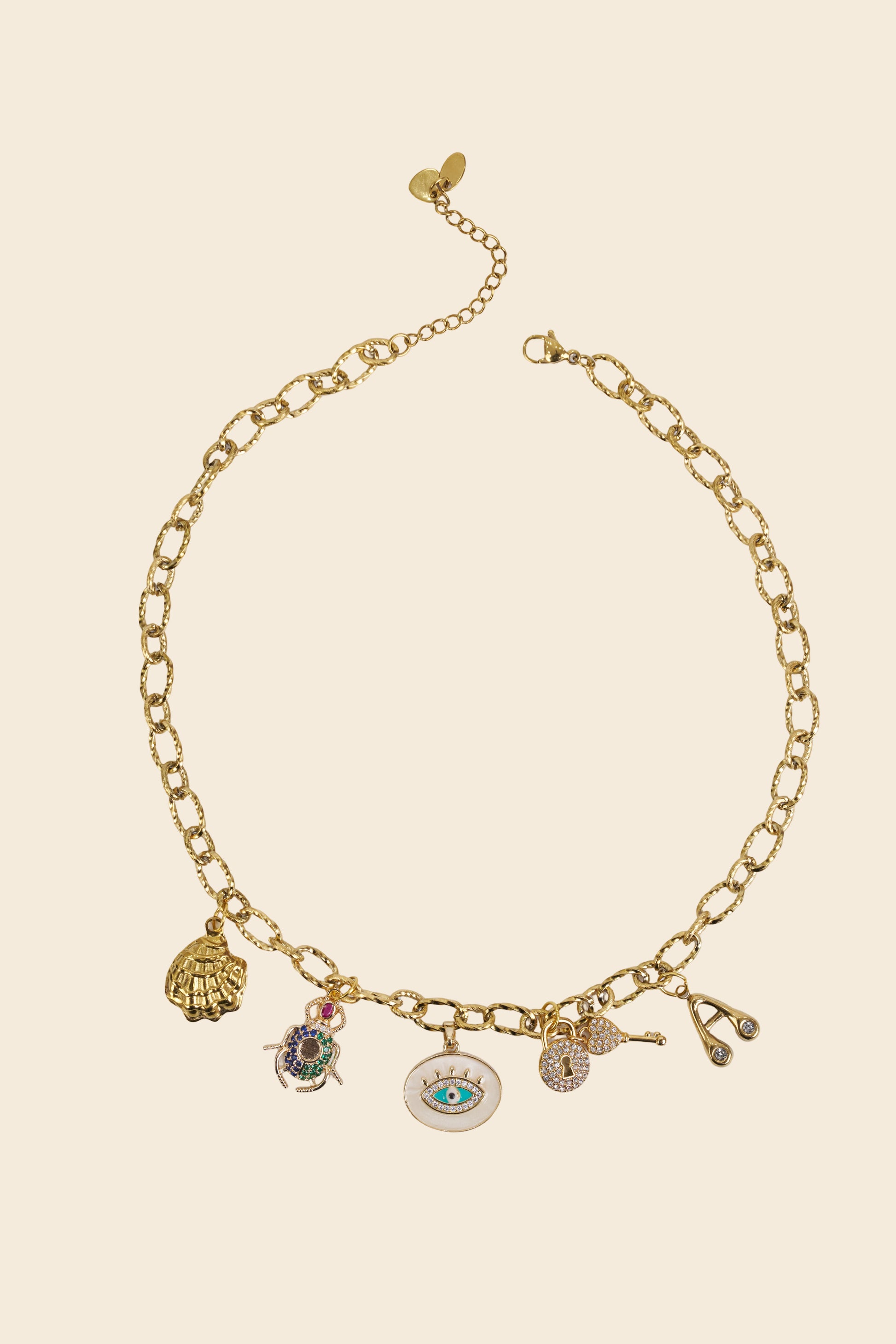 Heart & Key Lock Charm