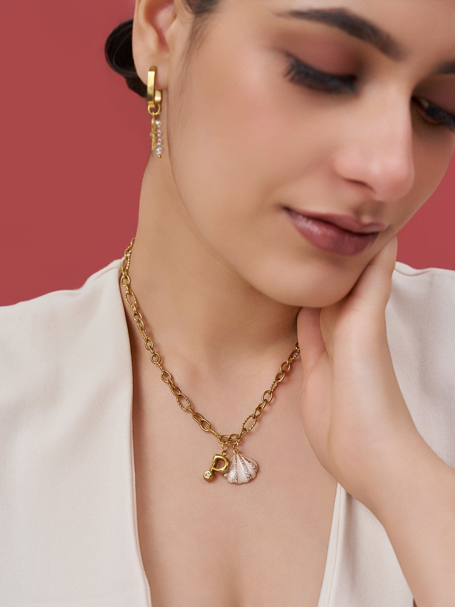 Ocean Initial Charm Necklace