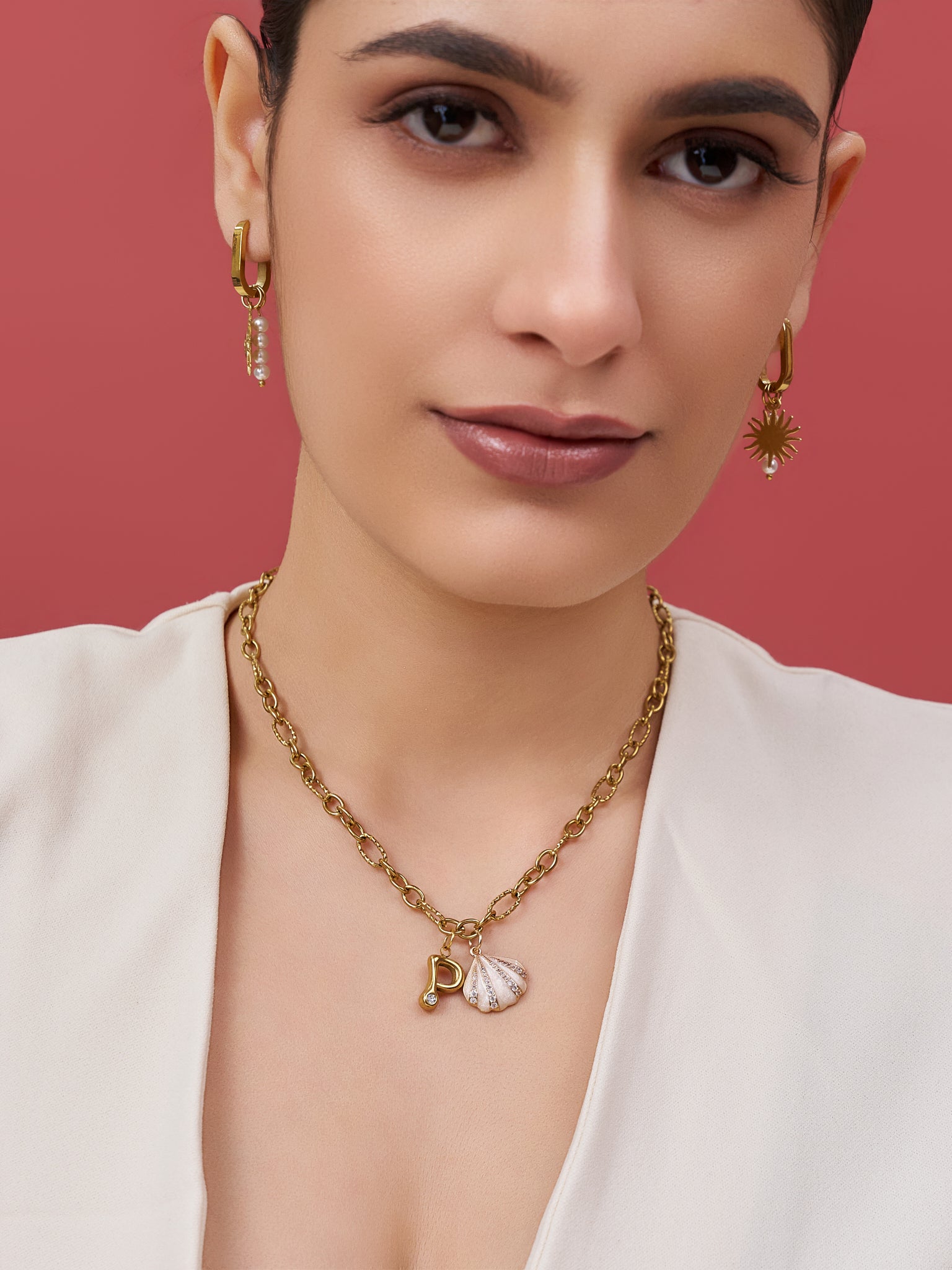 Ocean Initial Charm Necklace