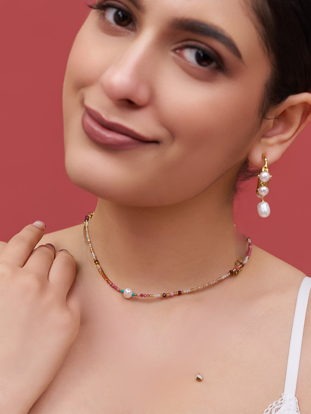 Blush pearl necklace