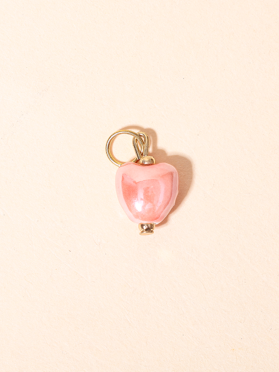 Peach Blush Heart Charm