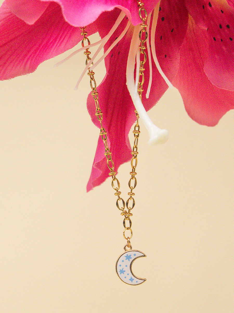 Starlit Crescent Charm
