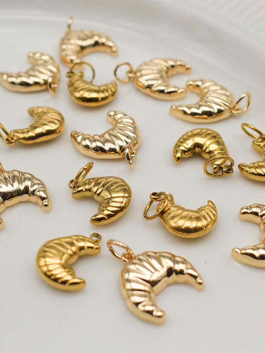 Golden Croissant Charm
