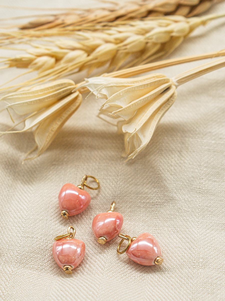 Peach Blush Heart Charm